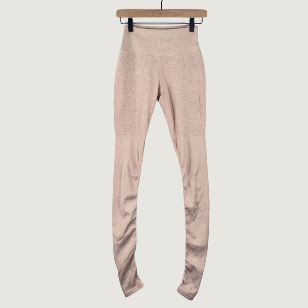 ALO Yoga Womens Leggings Beige Heather High Waisted Pull On Stretch Gym Small